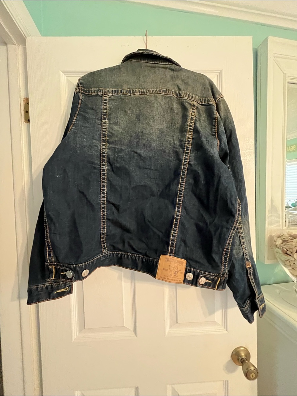 True Religion Dark Blue Denim Trucker Jacket - Picture 6 of 7